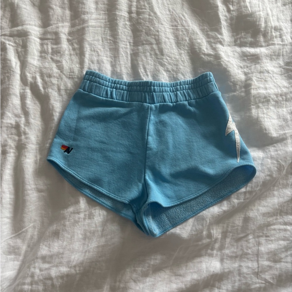Aviator Nation - Lightning Bolt Stitch Lounger Shorts - Sky Blue - Women’s XS 🩵